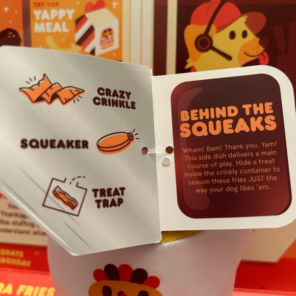 Bark Box Given Thanks Squeak Potato Fries Dog Toy - Picture 7 of 8